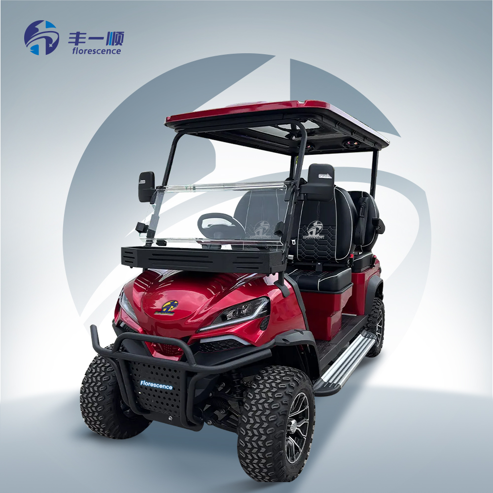 4 Seater Off-Road Electric Golf Cart Luxury LED Light Sightseeing Car 72V Lithium Battery Street Legal Club Buggy