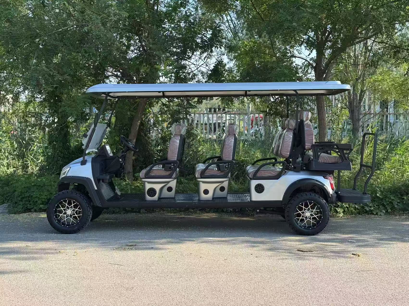 Long-Body 8 Seater Golf Cart MAYTOP, Spacious 8-Passenger Electric Sightseeing Car for Hotel &amp; Campus
