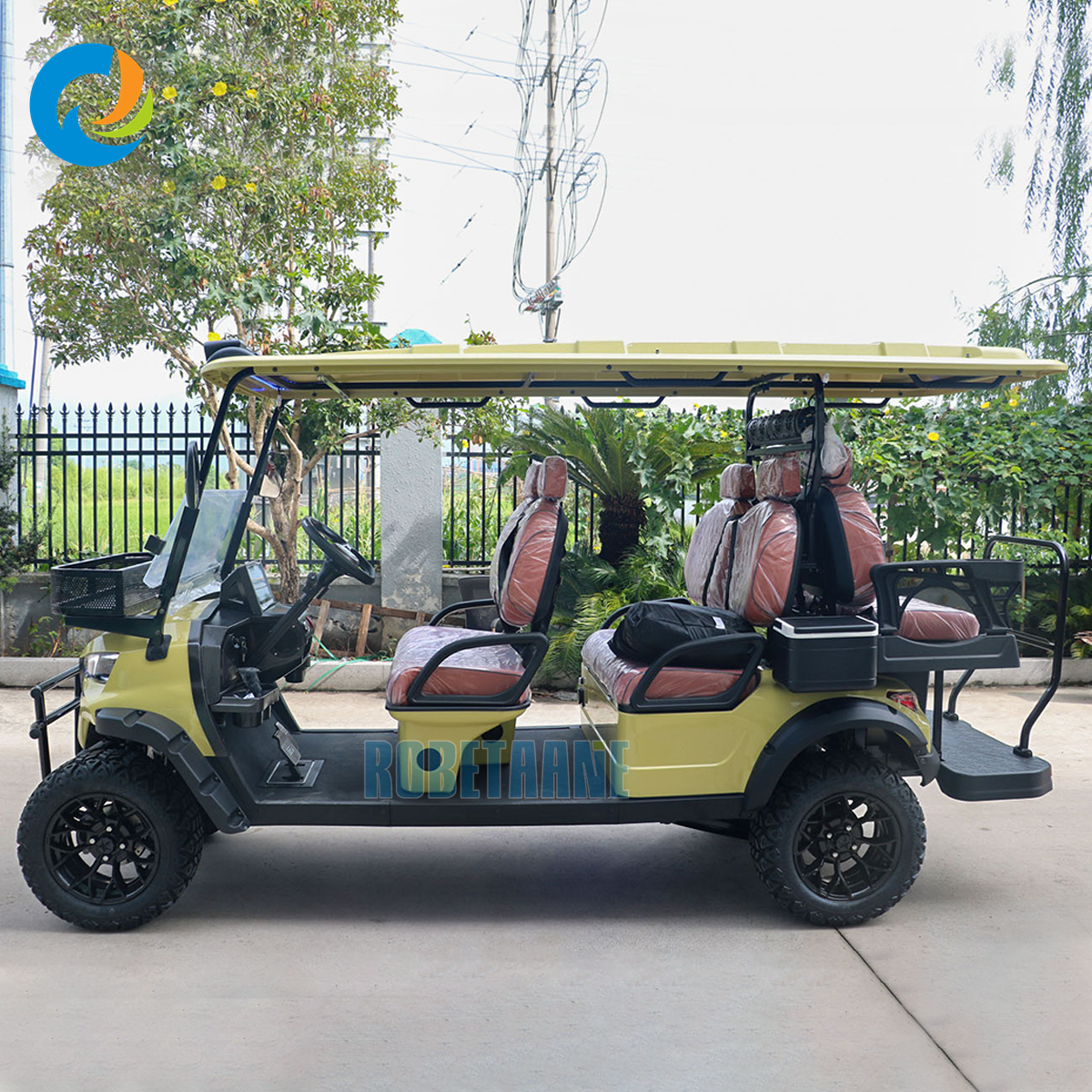Robetaa Hot Sale 6 Seater Golf Car Battery Power Electric Golf Cart for Resort Use Hotel