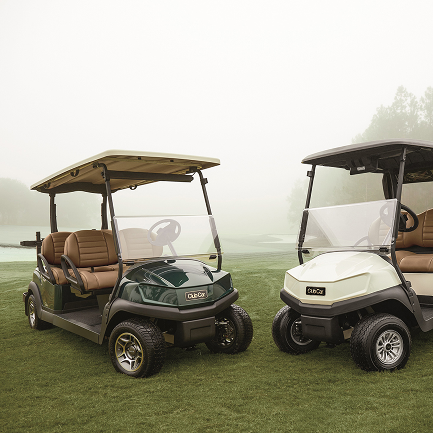 Clubcar Tempo Stretch 4 Seater Green Premium Seat Golf Cart for USA Resort Hotel Shuttle Golf Cart