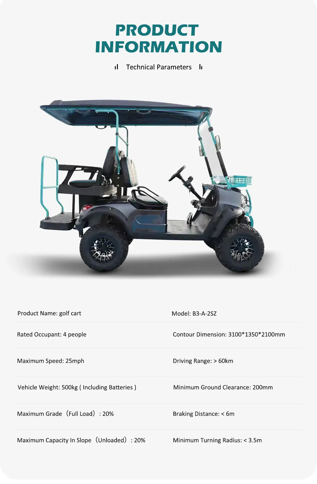 Electric Powered Street Legal Golf Cart Suspension