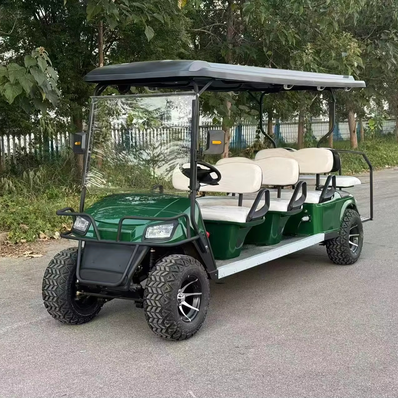 Long-Body 8 Seater Golf Cart MAYTOP, Spacious 8-Passenger Electric Sightseeing Car for Hotel &amp; Campus