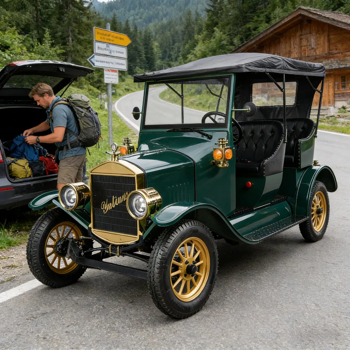 1908 Model T Antique Electric Golf Cart Classic Vintage Buggy Car