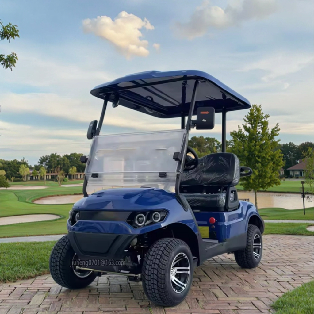 2 Seats Best Electric Golf Cart Smart Electric Golf Cart 120AH Lithium Ion Battery 4 Wheels Disc Brakes Off-Road Tires High Ride