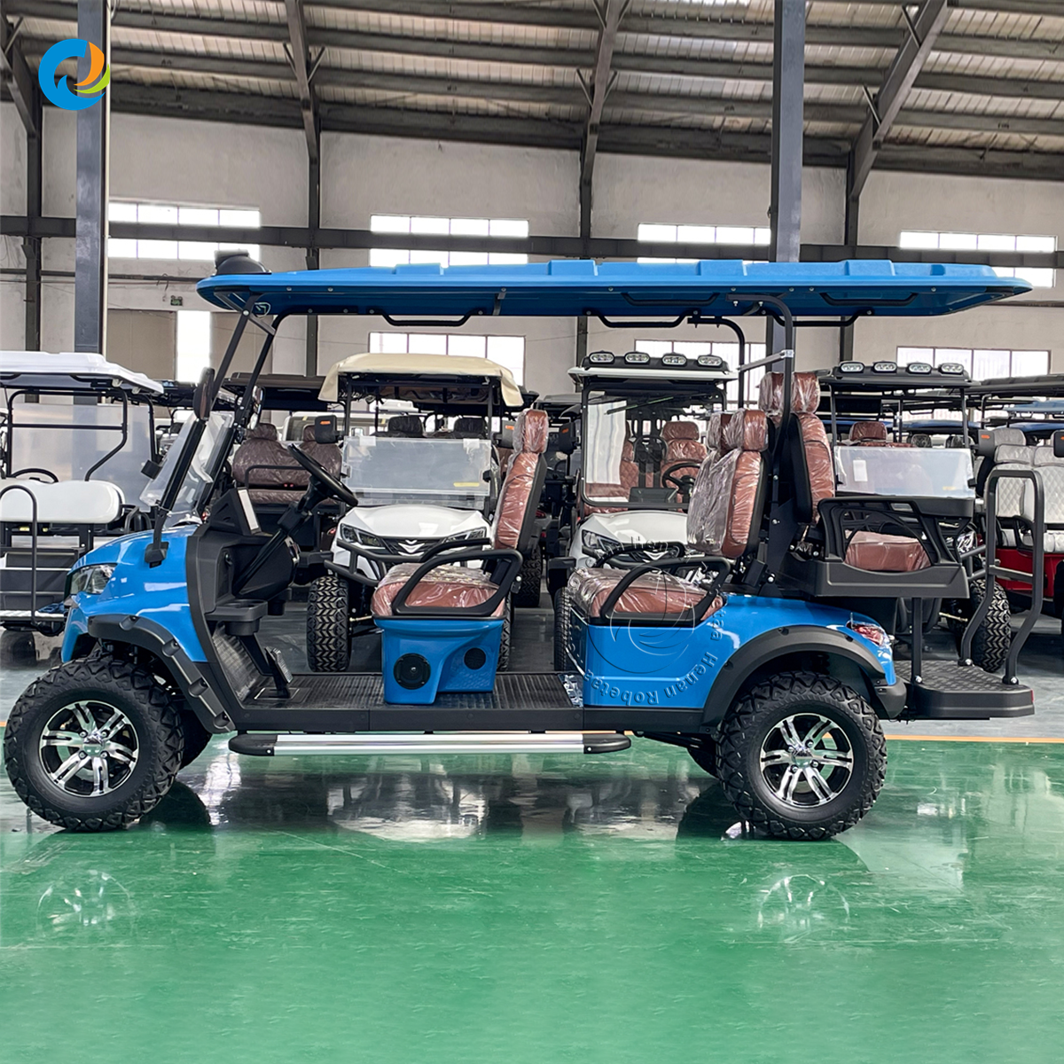 Robetaa Factory Electric Cart Golf Course Club 6 Seater Off-road Sightseeing Car Solar Power Electric Golf Cart