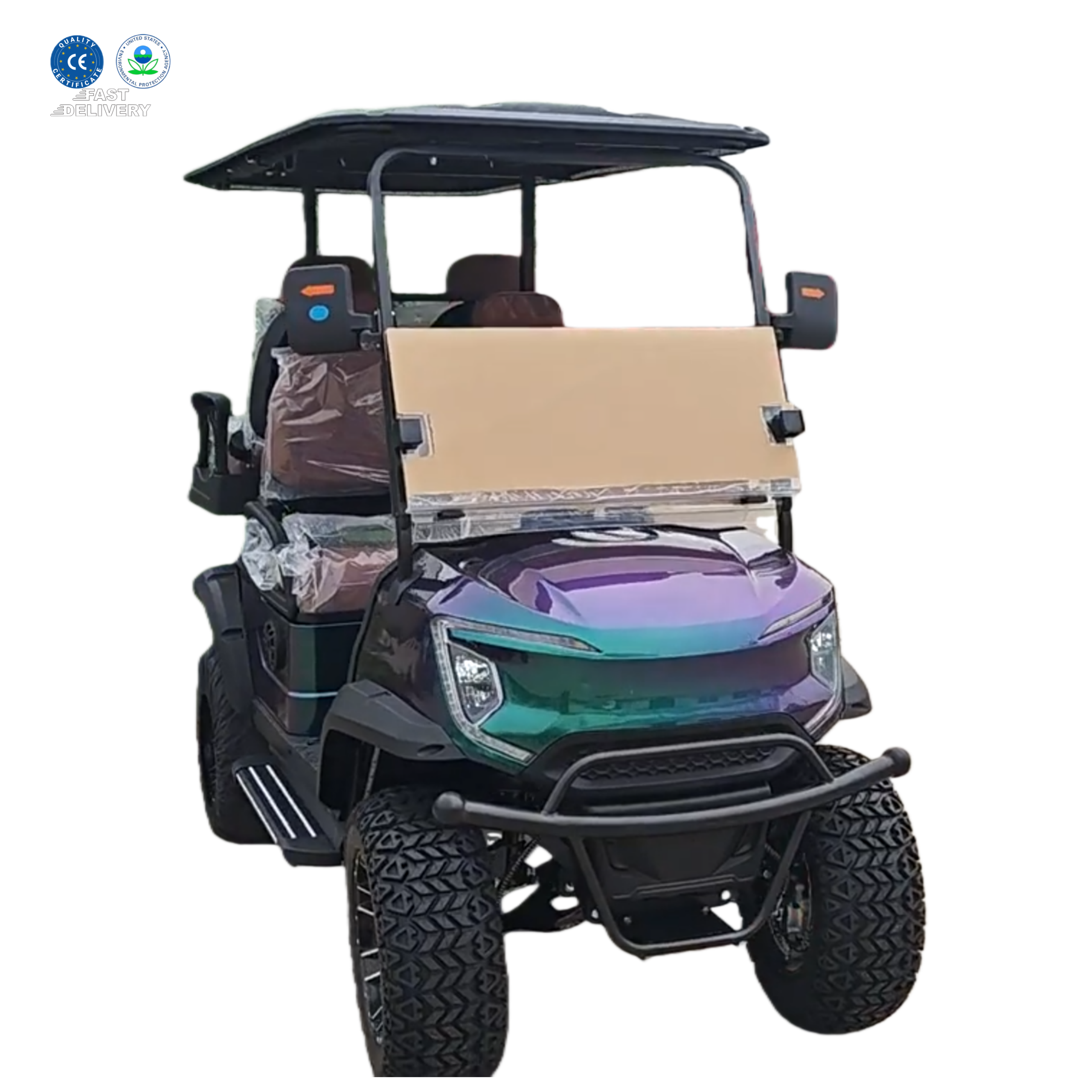 Customizable Color Golf Cart Laser Gradient Design Metallic Paint Matte Finish Any Color You Want Golf Car