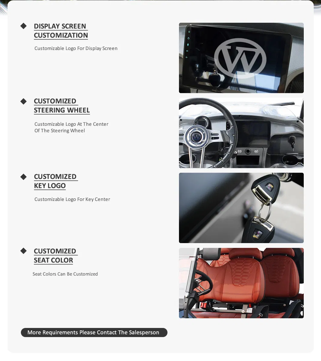 72/48 Volt Street Legal 4+2 Seater Golf Car 6 Hunting Electric Golf Cart with Lithium Battery