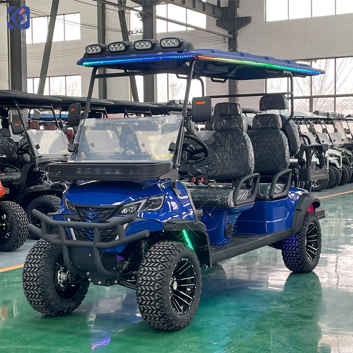 CAMP Off-road Sightseeing Car 72V Electric Golf Cart Lithium 6 Person Street Legal Golf Buggy