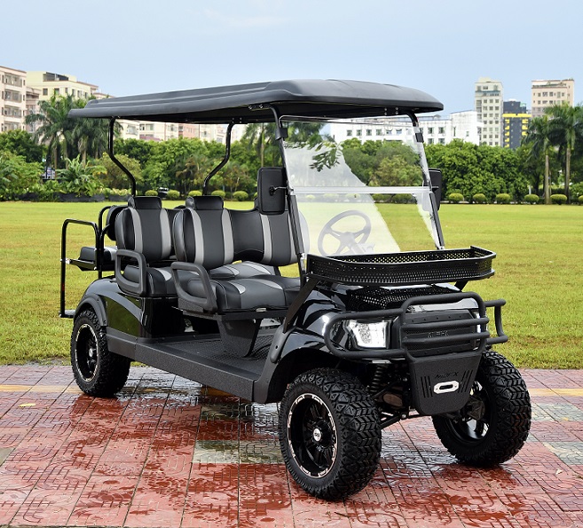 6 Passenger Powerful Airport Electric Golf Cart Shuttle Bus with Luggage Carrier Cargo Box
