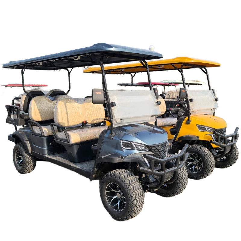 72v Golf Cart with 4 Seats Electric Four Wheeler Lithium Battery for Airport Hotel Garden Sports or Dune Use