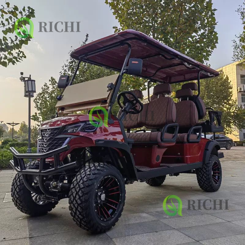 Durable 8 Seats Commercial Golf Cart Heavy-Duty Golf Trolley with Brake for Resort Golf Course and Commercial Transportation