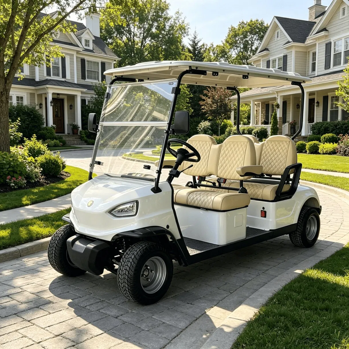 4 Seats off Road Battery Powered Classic Shuttle Electric Sightseeing Golf Cart for Wholesale