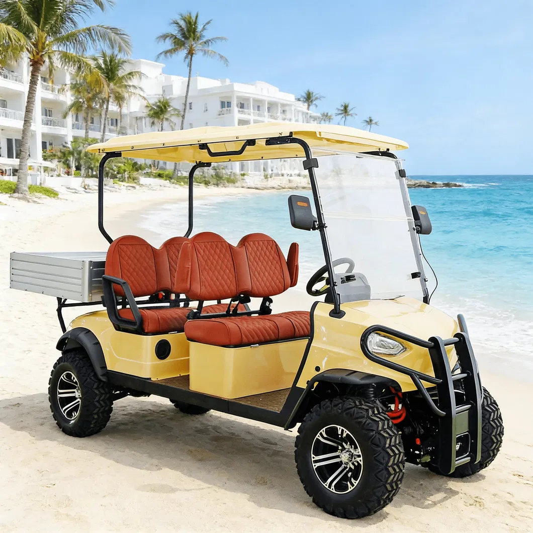 4 Seats off Road Battery Powered Classic Shuttle Electric Sightseeing Golf Cart for Wholesale