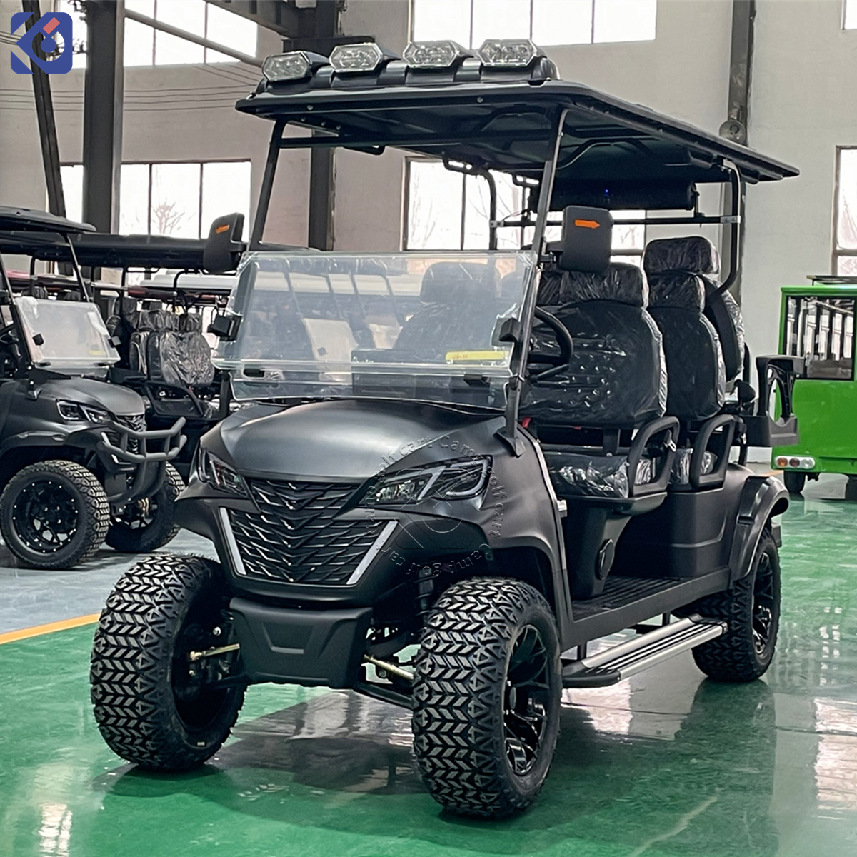 CAMP Off-road Sightseeing Car 72V Electric Golf Cart Lithium 6 Person Street Legal Golf Buggy