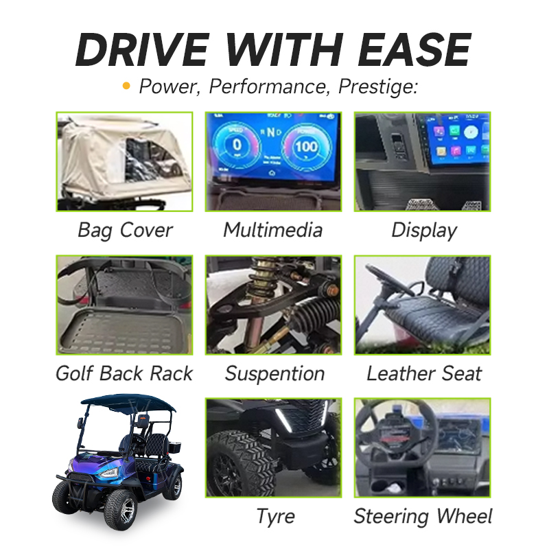 2024 New Style Battery Solar 6 Seaters Off-Road Electric Golf Cart Buggy Street Legal