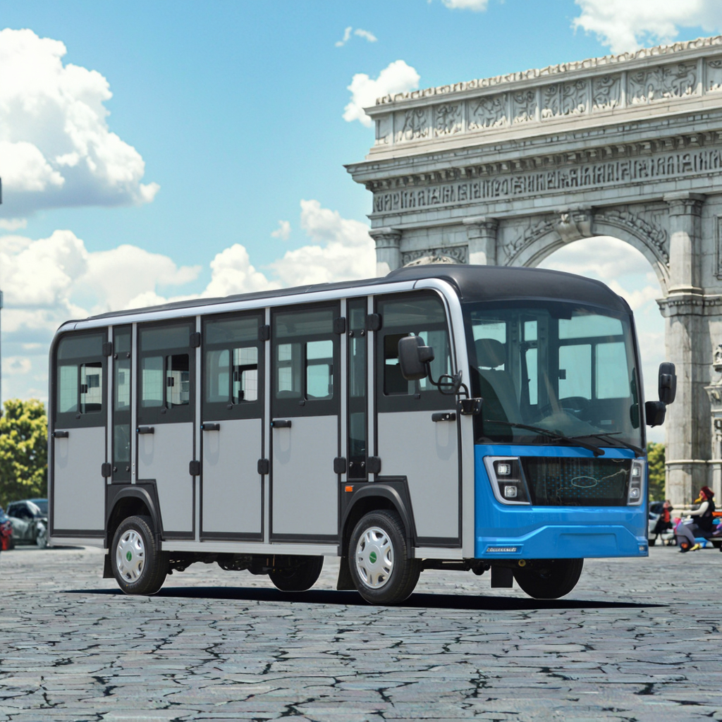 Hot Selling Parison Classic Blue 14-seats Electric Sightseeing Bus &amp; Golf Carts for City Tourist