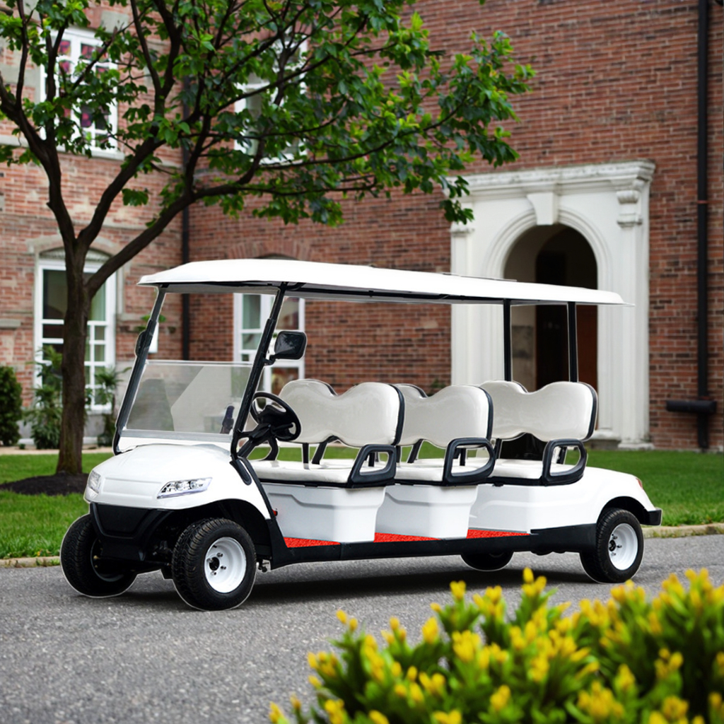 Scenic Tourism Electric Golf Cart with 8 Seats 48v Battery Engine Durable Steel Construction for Hotels Campuses Houses