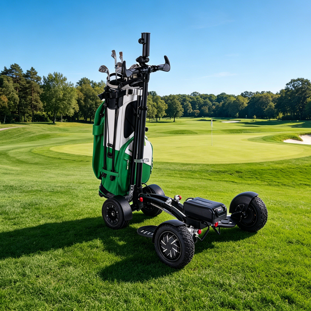 Aluminum Alloy Golf Cart 1600W Motor 18 Hole Range 150 kg Load Capacity Easy Fold Design with Umbrella Holder