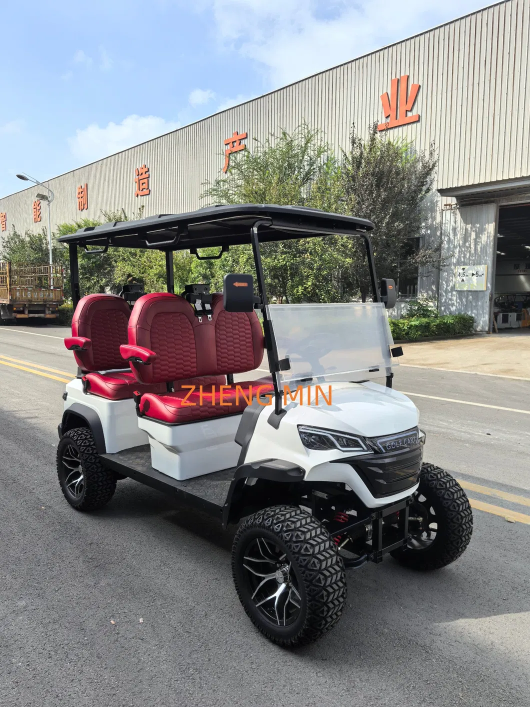 Long Driving Range Aluminium Hub 4 Seater 48V Electric Golf Cart for Industrial Parks at Cheap Price