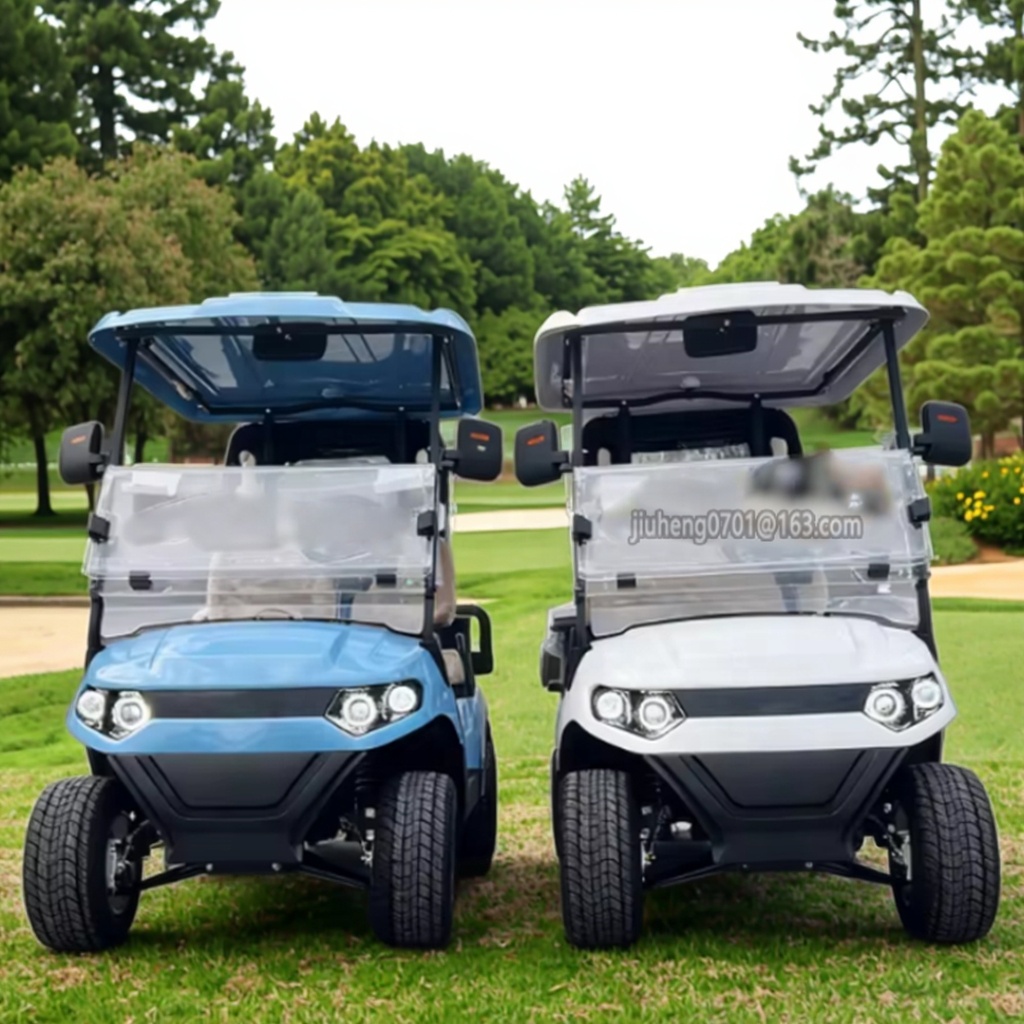 2 Seats Best Electric Golf Cart Smart Electric Golf Cart 120AH Lithium Ion Battery 4 Wheels Disc Brakes Off-Road Tires High Ride