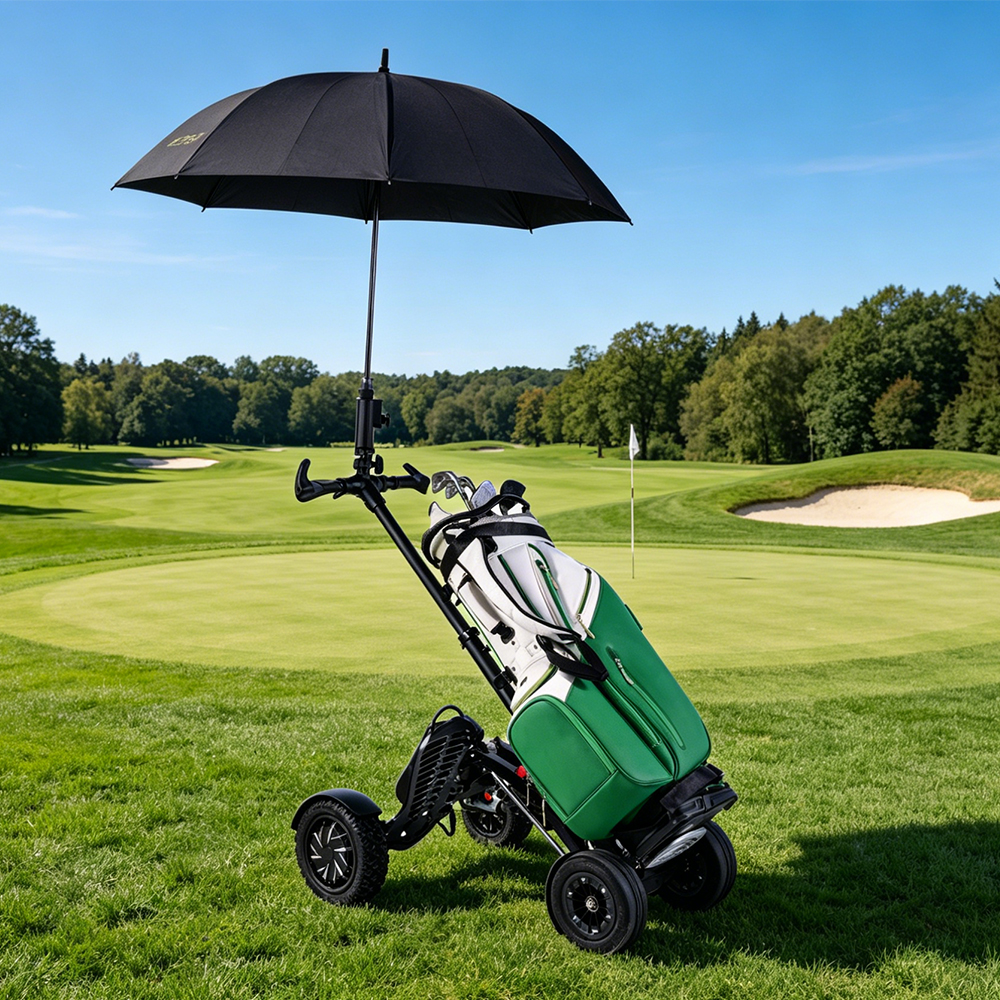 Aluminum Alloy Golf Cart 1600W Motor 18 Hole Range 150 kg Load Capacity Easy Fold Design with Umbrella Holder