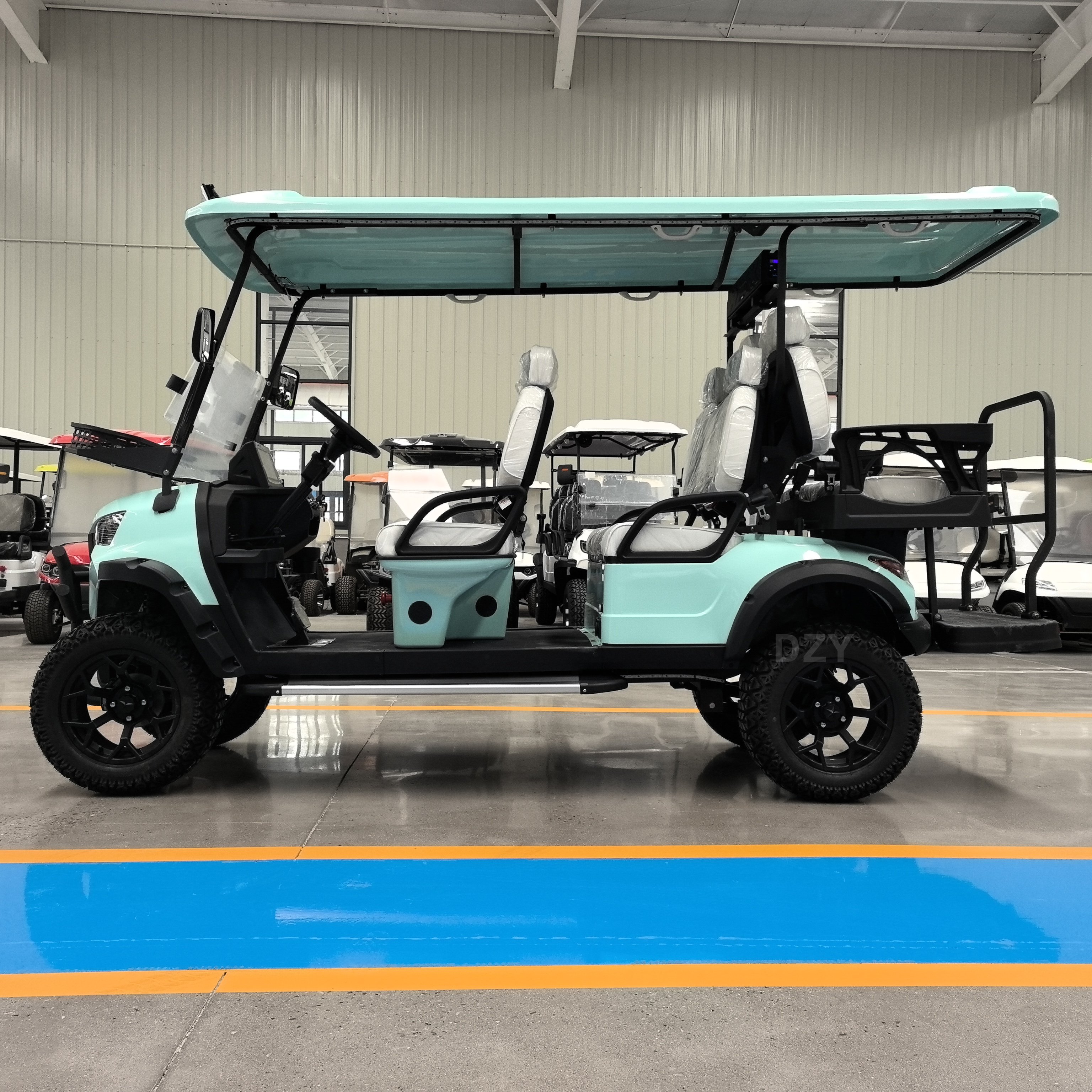 Export wholesale New Electric 2+4 Seat Golf Cart EEC Certified Club Buggy for 6 People for Sightseeing at Golf Club Park
