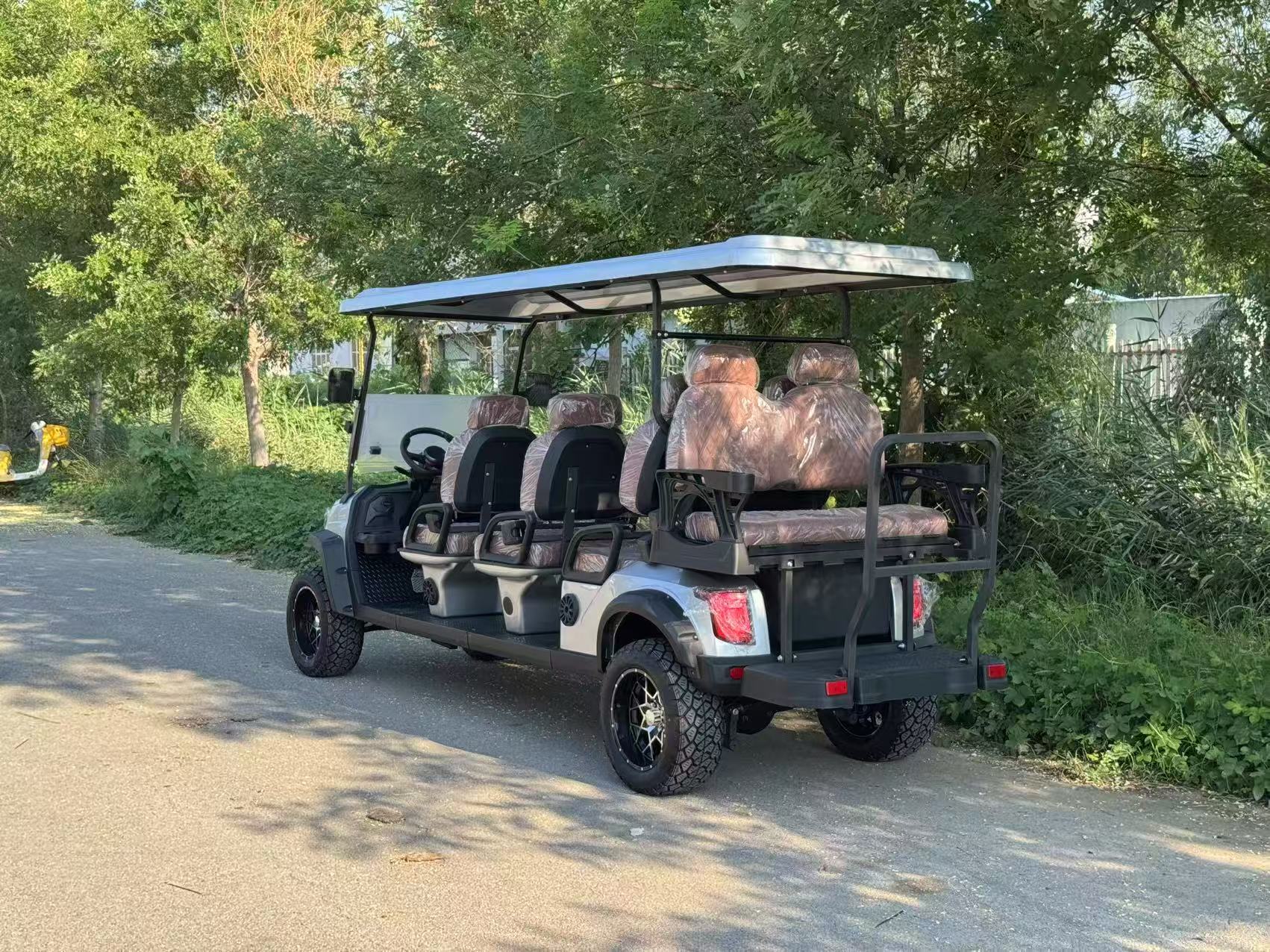 Long-Body 8 Seater Golf Cart MAYTOP, Spacious 8-Passenger Electric Sightseeing Car for Hotel &amp; Campus