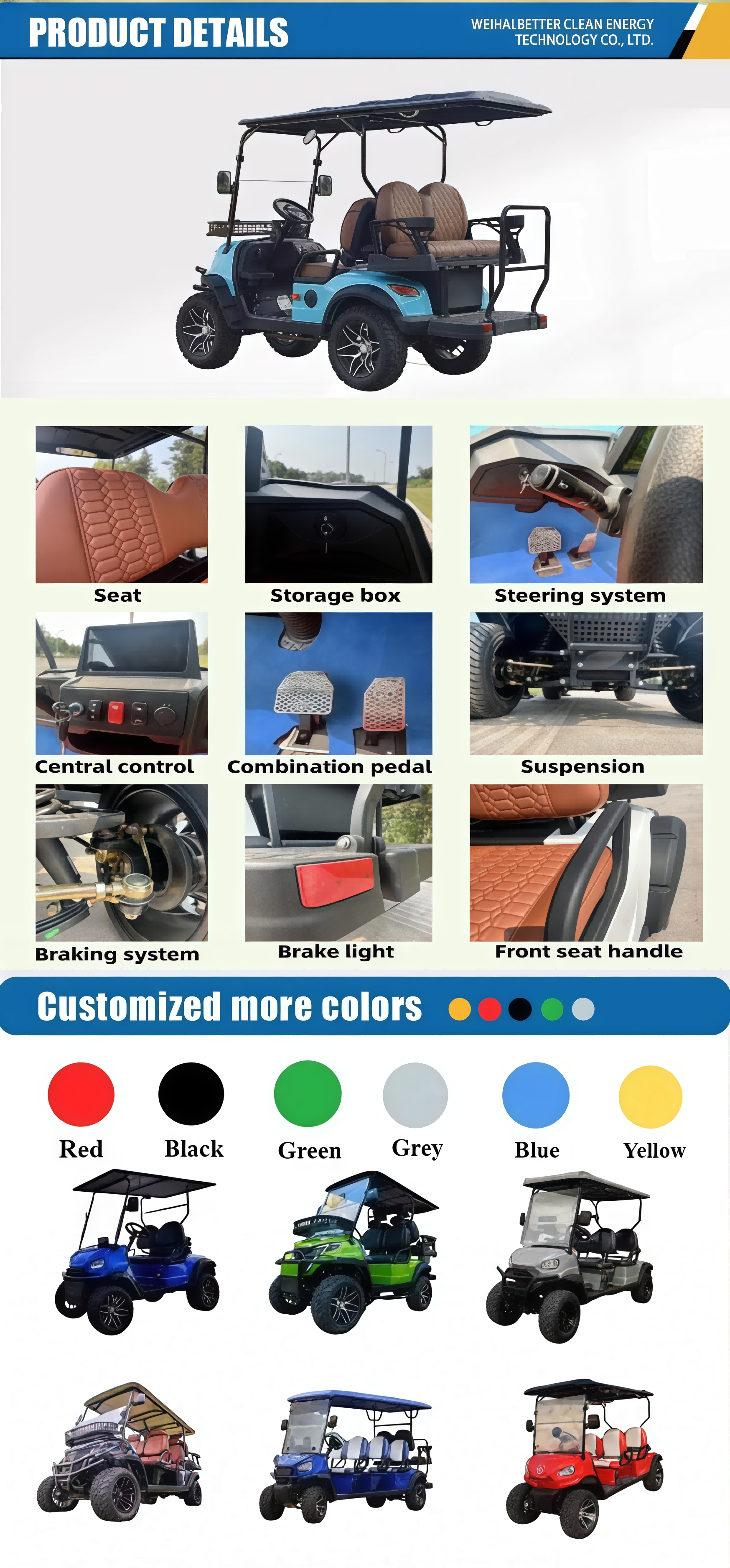Electric Vintage Golf Cart Dimensions and Details