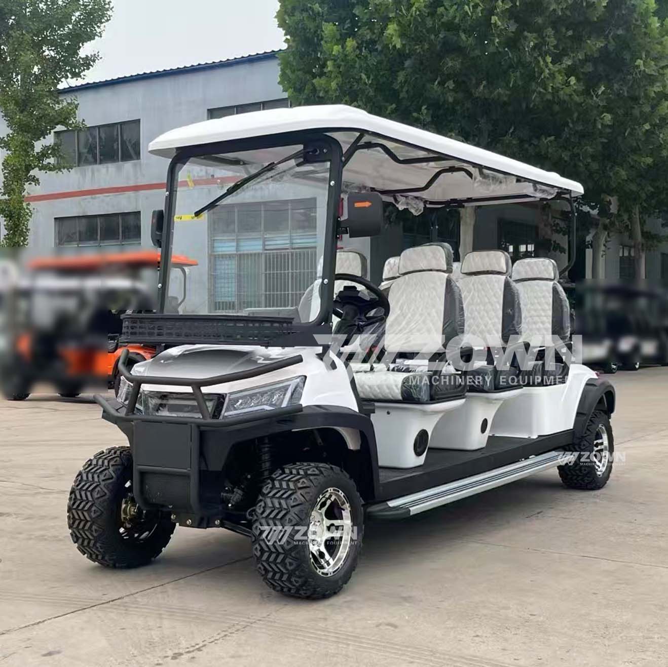 Multi Function Electric Golf Cart with Tool Rack and Storage Basket Ideal for Golf Course Park Campus and Villa Area