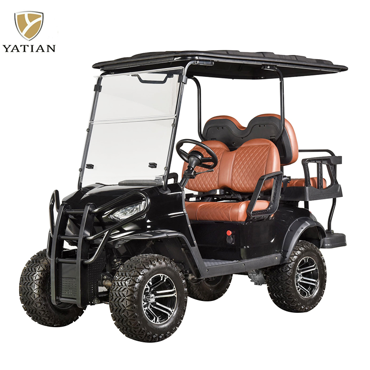 Premium Black Electric Golf Cart with AC and Solar Power