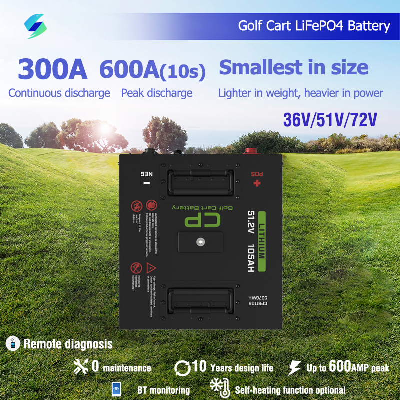 Customize 105ah 48v Golf Cart Lithium Battery 36 Volt Battery Lithium Ion Golf Cart 51.2V 105Ah 36 Volt Battery Lithium Ion Golf
