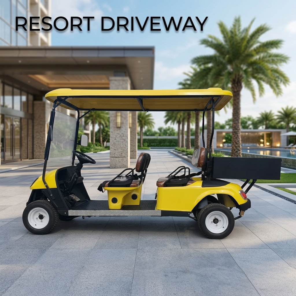 2+2 4 Passenger Lithium Battery 80-100KM Range Electric Golf Buggy for Campus Scenic Area Transportation