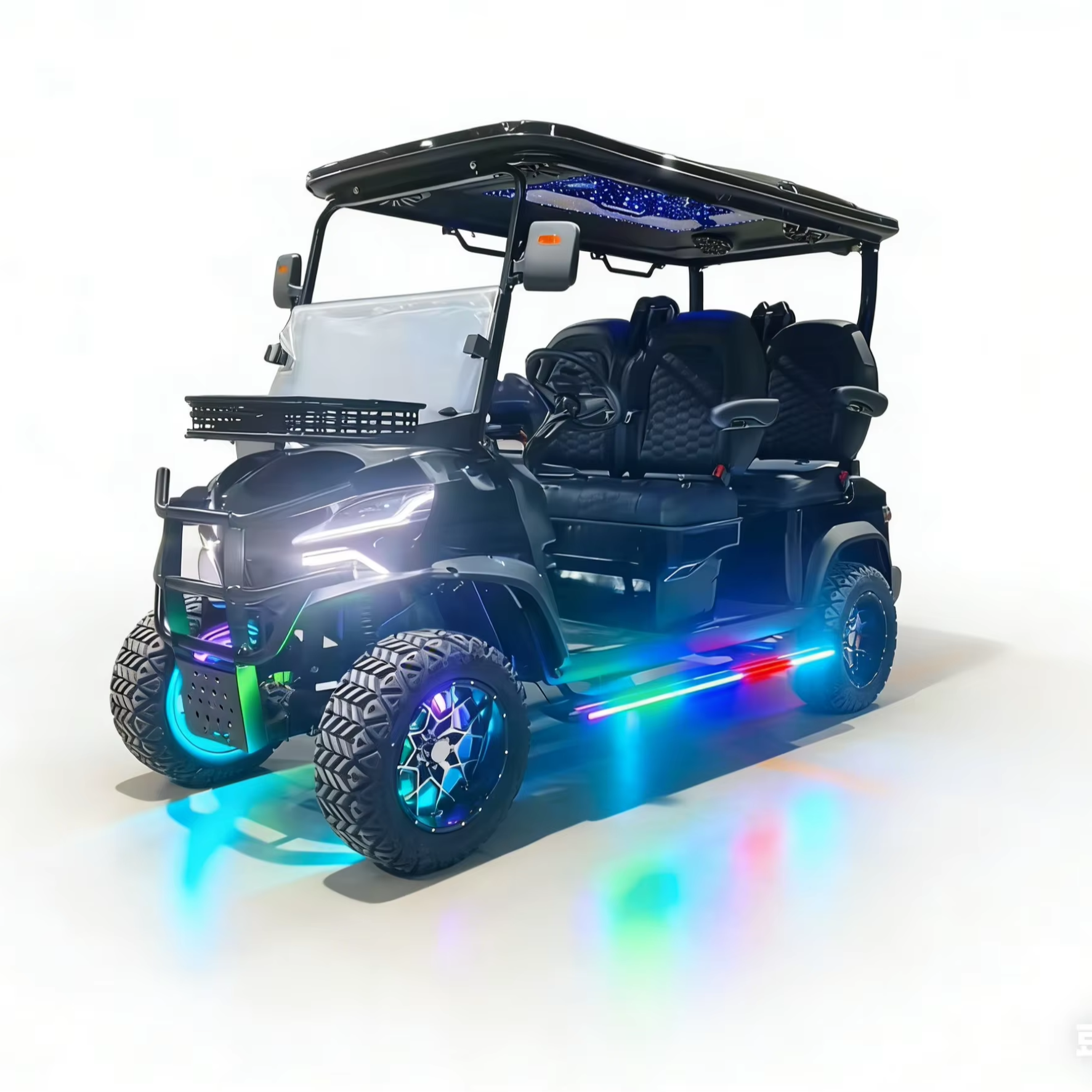Super Discounts Street Legal 4-Wheel Electric Golf Cart with 7-8 Seats and 50-70Km/h Speed for Personal &amp; Commercial Use on Sale