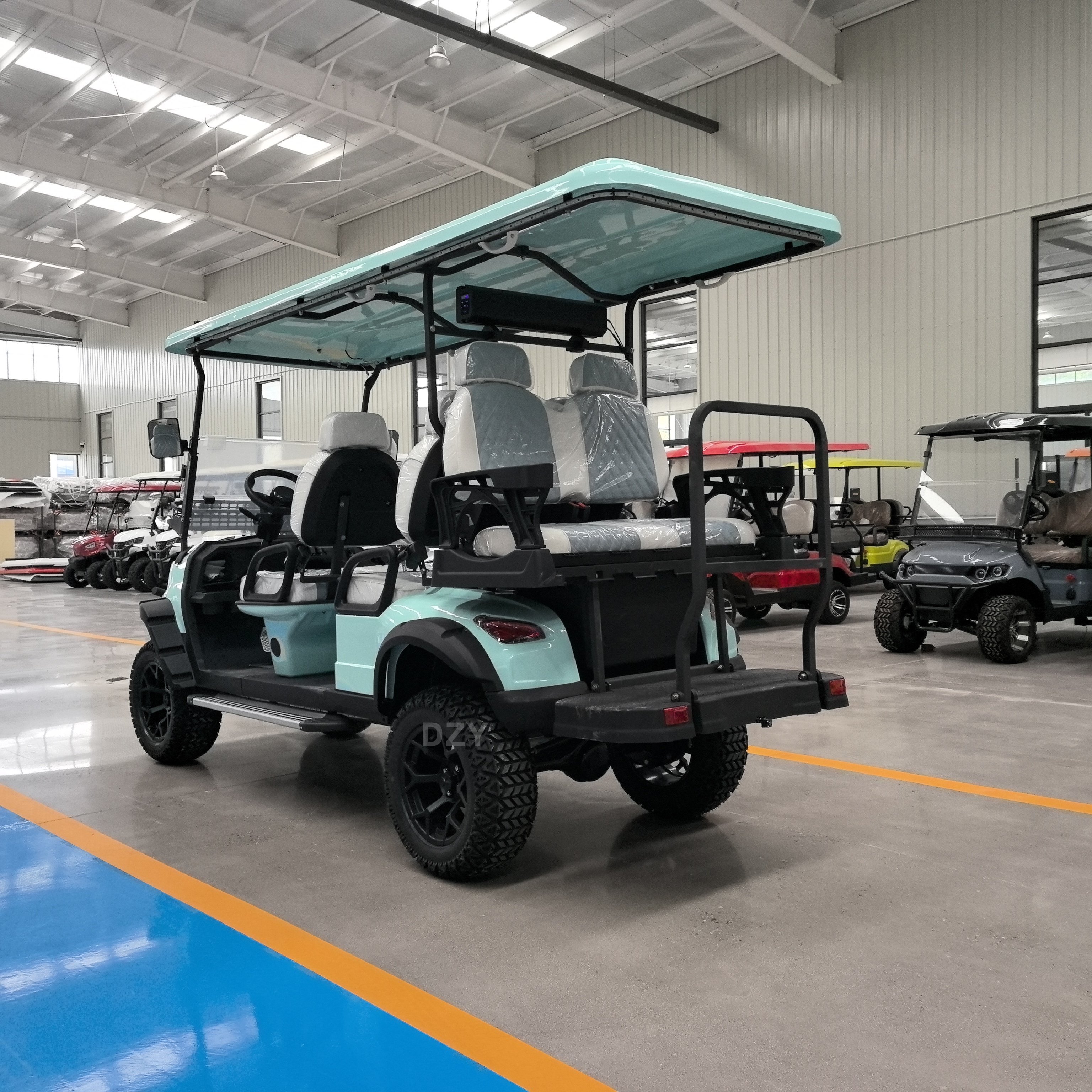 Export wholesale New Electric 2+4 Seat Golf Cart EEC Certified Club Buggy for 6 People for Sightseeing at Golf Club Park