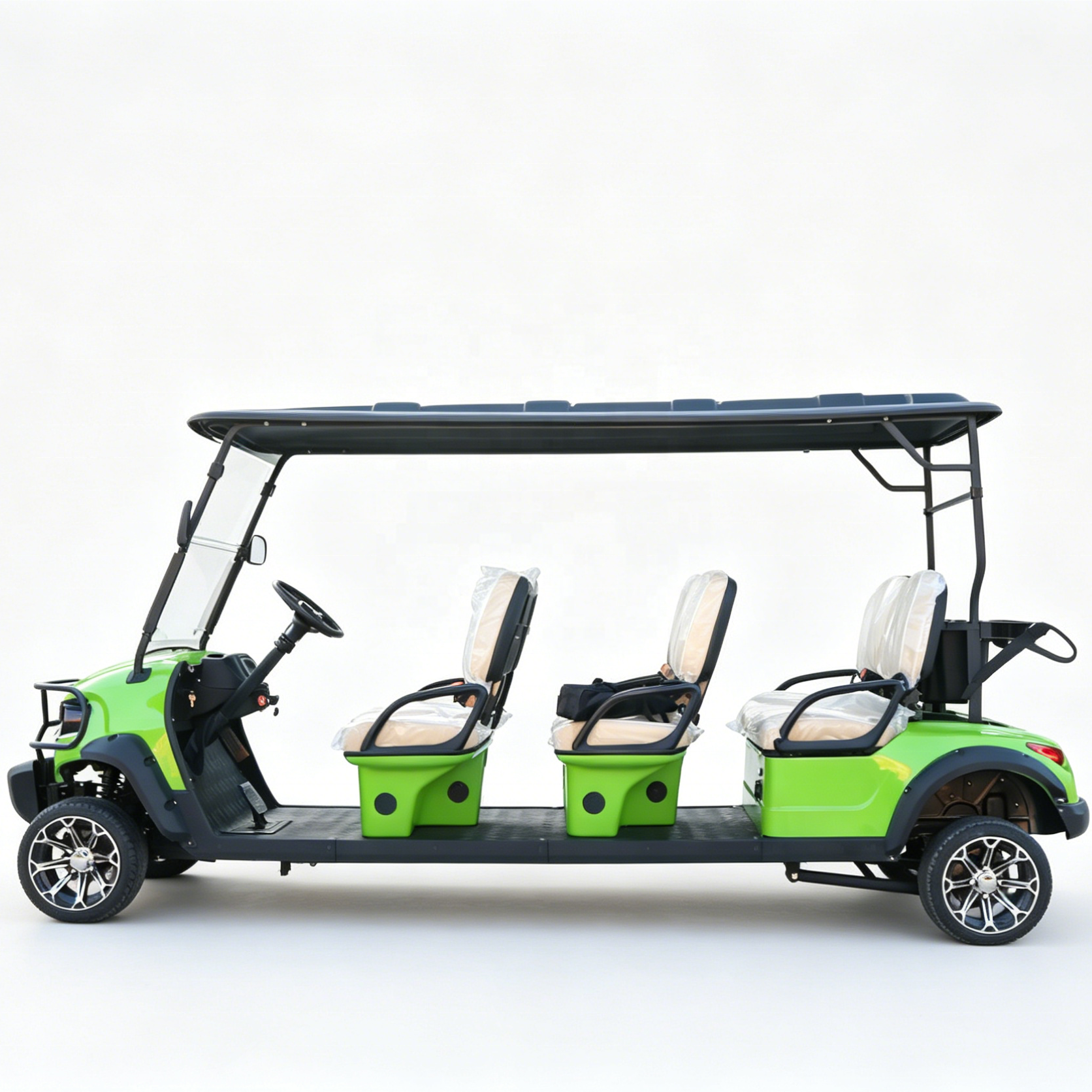 Factory Direct New 6 Seater Green Large Capacity Electric Golf Cart Sightseeing Car