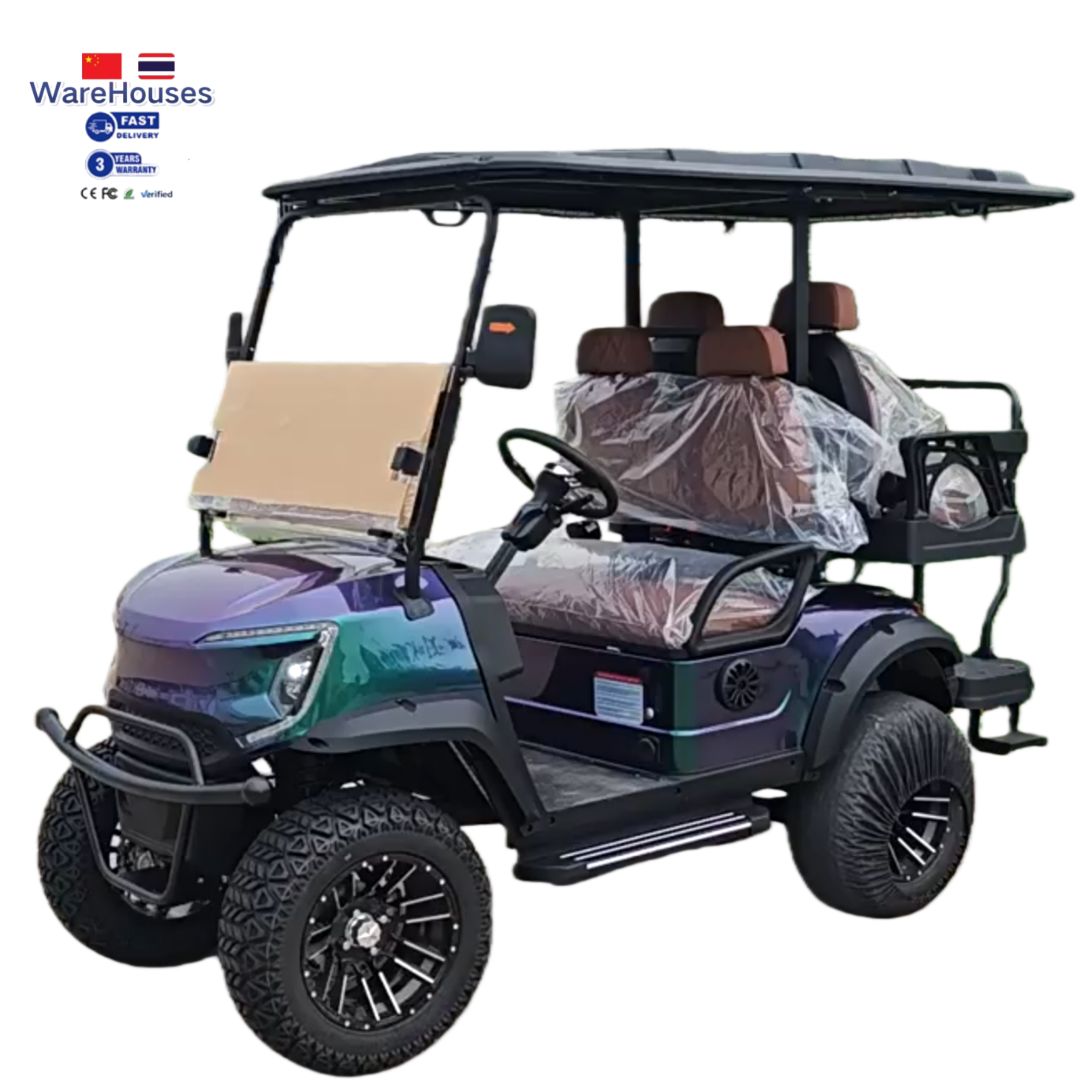 Customizable Color Golf Cart Laser Gradient Design Metallic Paint Matte Finish Any Color You Want Golf Car