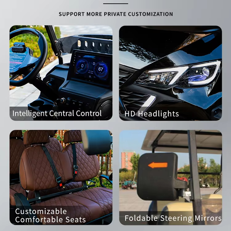 Affordable Club 2 - 4 Seater Chinese Electric Golf Cart Car for Sale 72V Lithium Custom Comfortable 6 Seats Electric Golf Carts