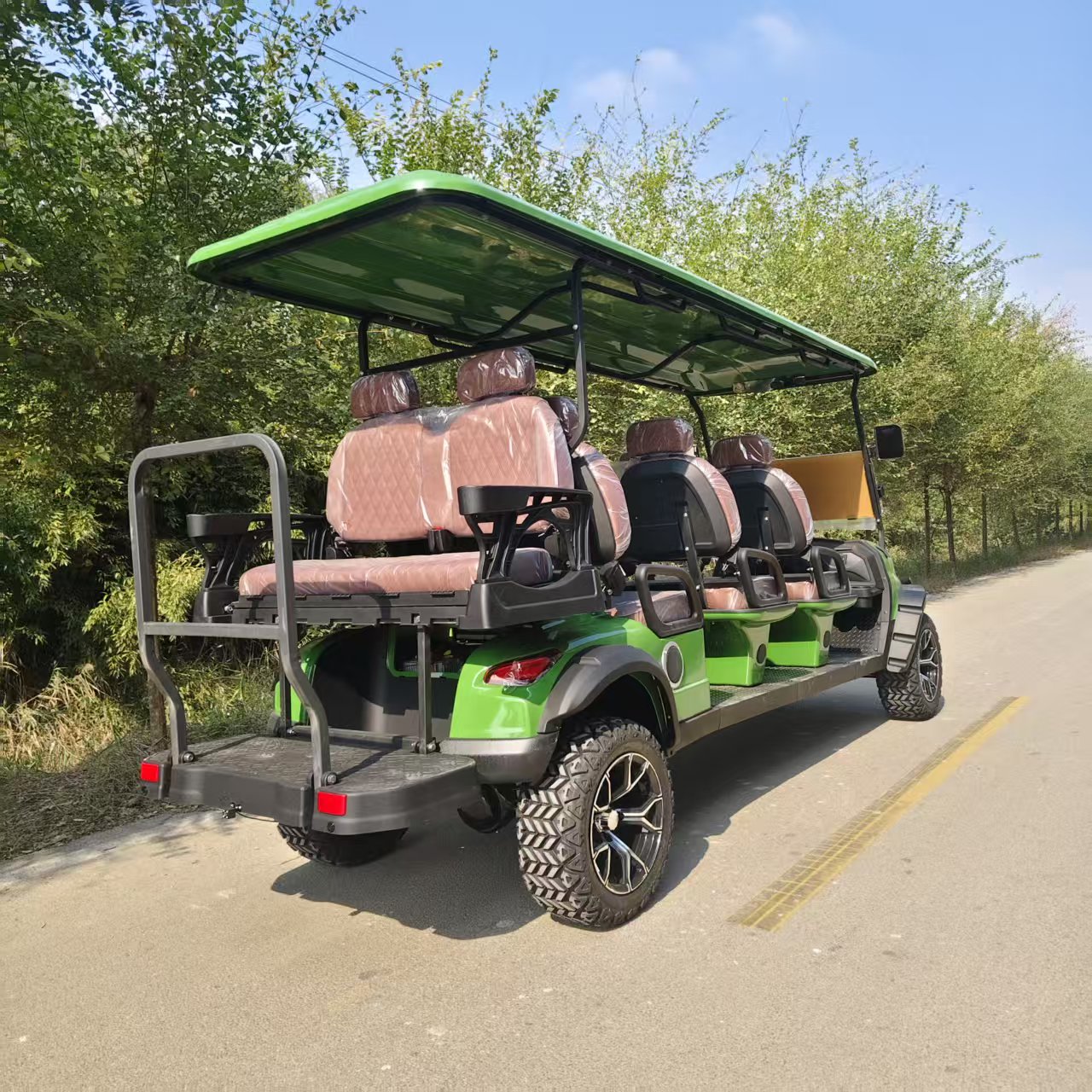 Camp Gas Golf Cart Gas Powered Buggy 8 Seater 6+2 Club Car Gasoline Golf Car for Resorts Hotel