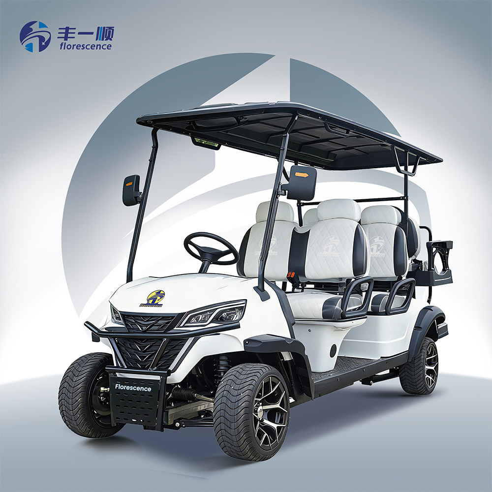 48V-72V Off-Road Pink Lithium Battery 6-Seater Electric Golf Cart with CE for Large Resort Facilities