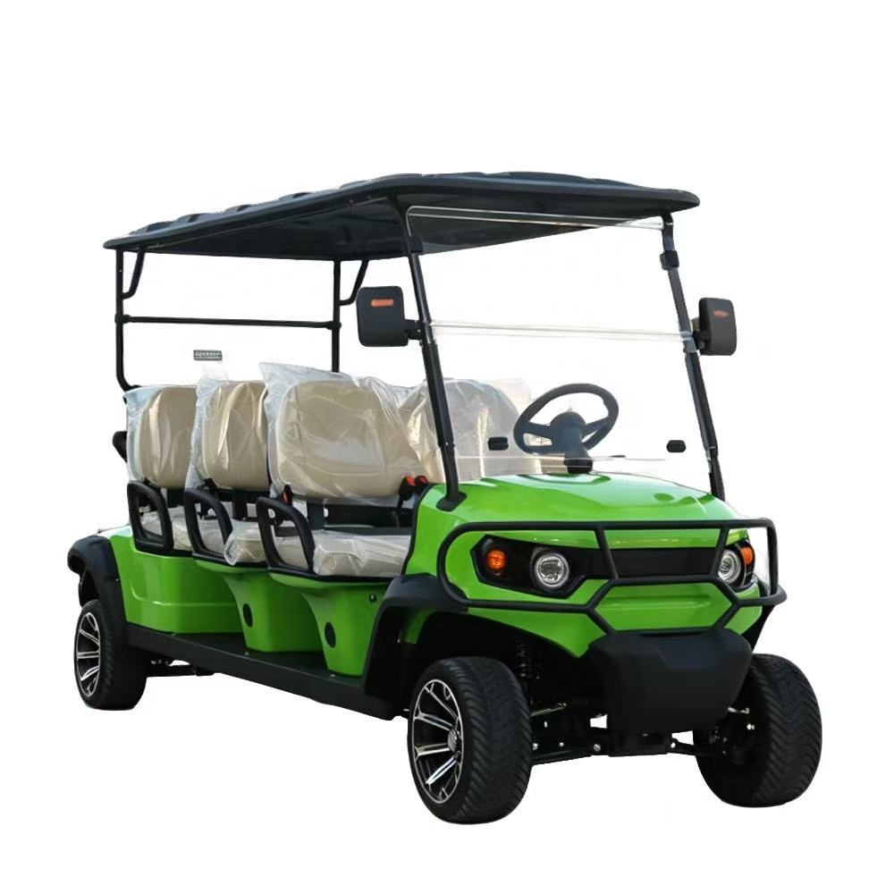 Factory Direct New 6 Seater Green Large Capacity Electric Golf Cart Sightseeing Car
