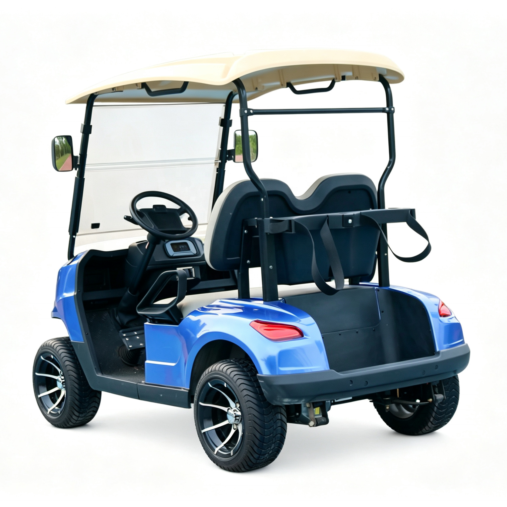 New Minimalist Design 2-person Blue Electric Golf Cart with Customizable CE Certification Suitable for Off-road Golf Courses