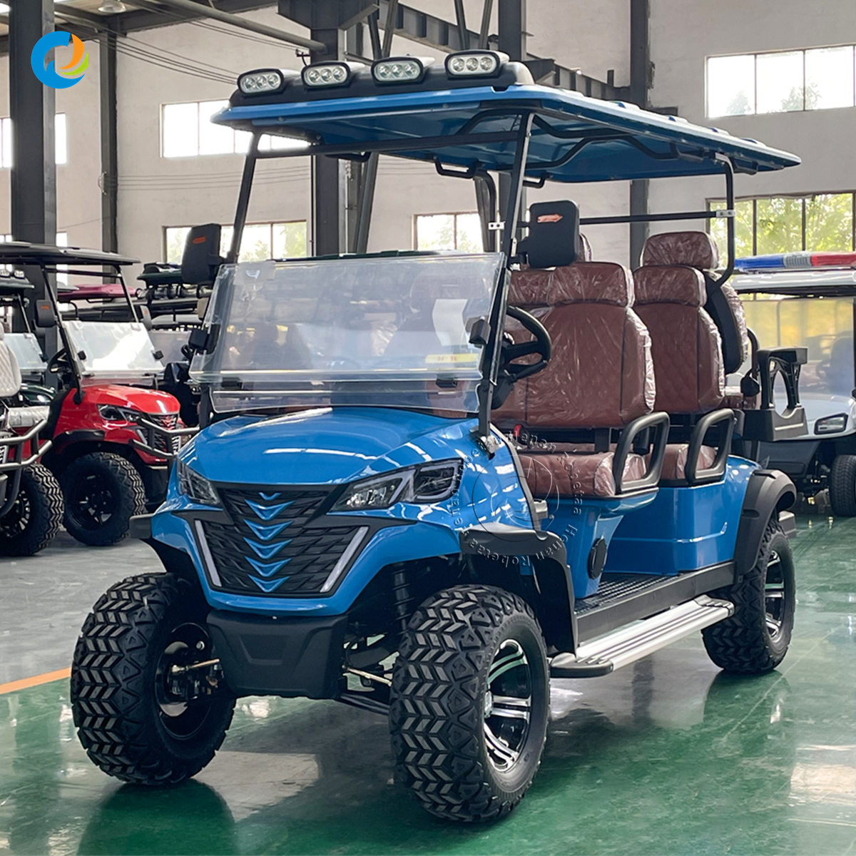 Robetaa Factory Electric Cart Golf Course Club 6 Seater Off-road Sightseeing Car Solar Power Electric Golf Cart