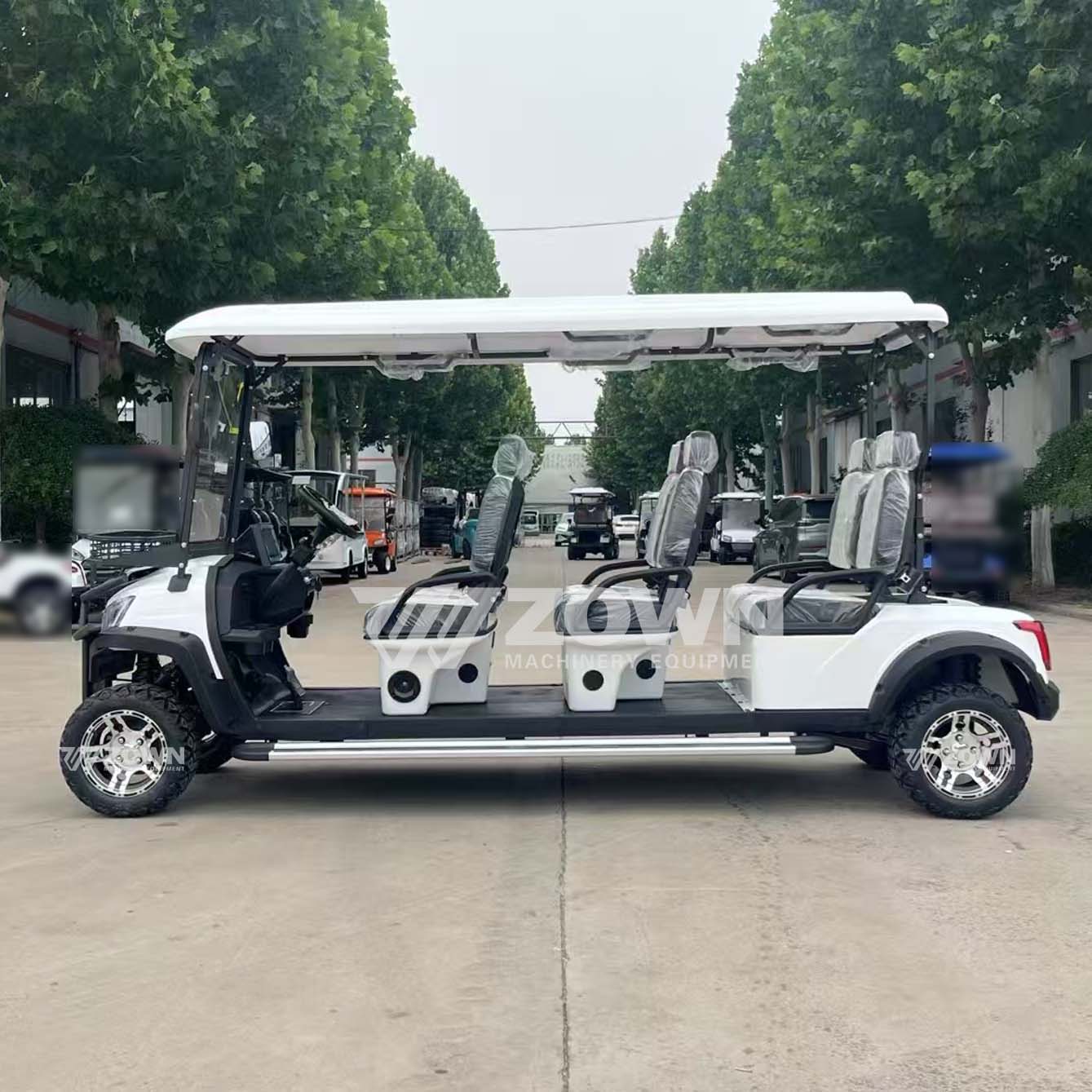Multi Function Electric Golf Cart with Tool Rack and Storage Basket Ideal for Golf Course Park Campus and Villa Area