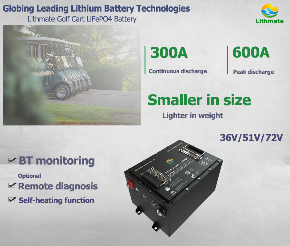 Lithium LiFepo4 Golf Cart Battery 36V 48V 72V 72Ah 100Ah 105Ah 160Ah 210Ah Golf Cart Lithium Battery Conversion Kit with Charger