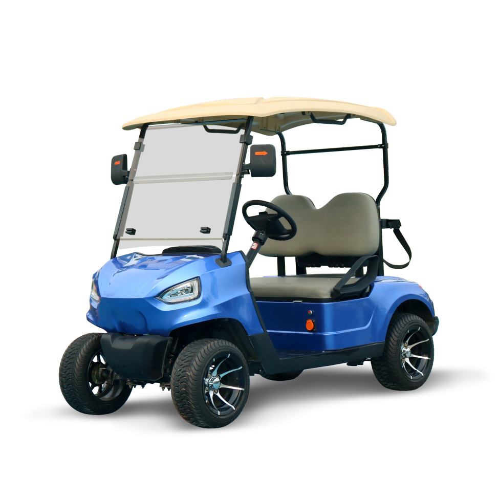 New Minimalist Design 2-person Blue Electric Golf Cart with Customizable CE Certification Suitable for Off-road Golf Courses