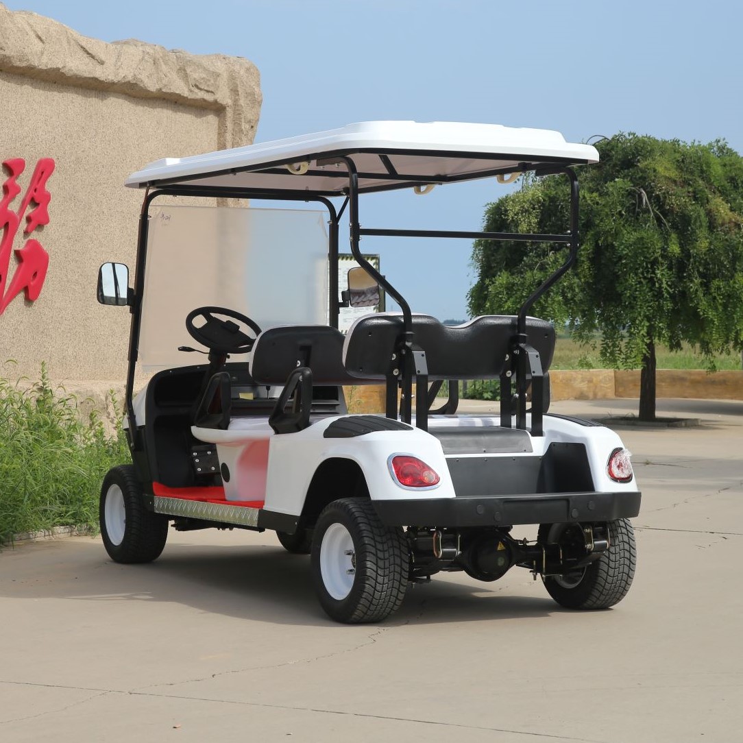 Customized Powerful Motor 4 Seats Electric Golf Buggy Sightseeing Golf Car with Adjustable Seats for Industrial Park Airport
