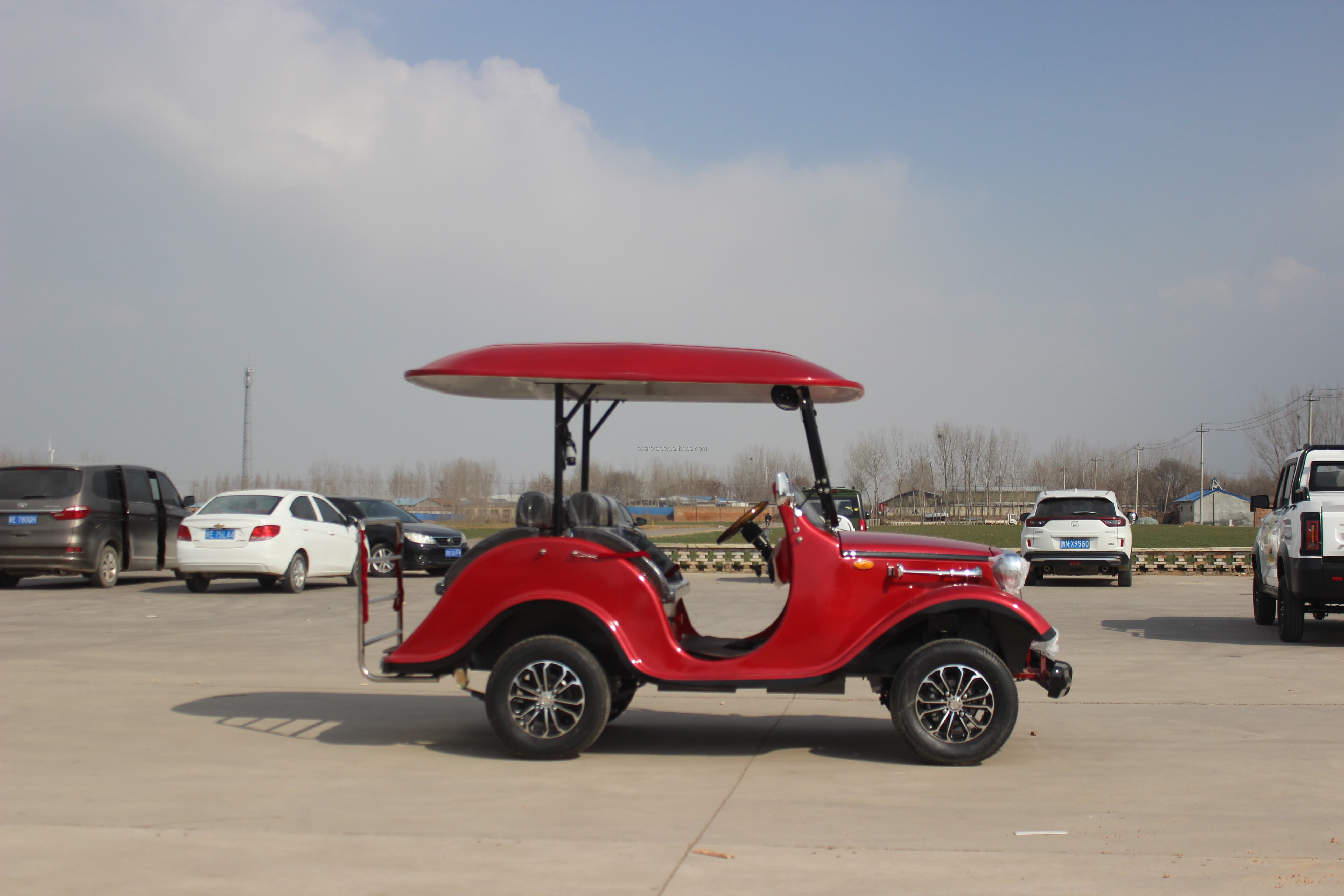 Sharefer 5 Seats Mini 72V Lithium Battery Electric Cart Vintage Classic Sightseeing Cars Best Electric Golf Carts