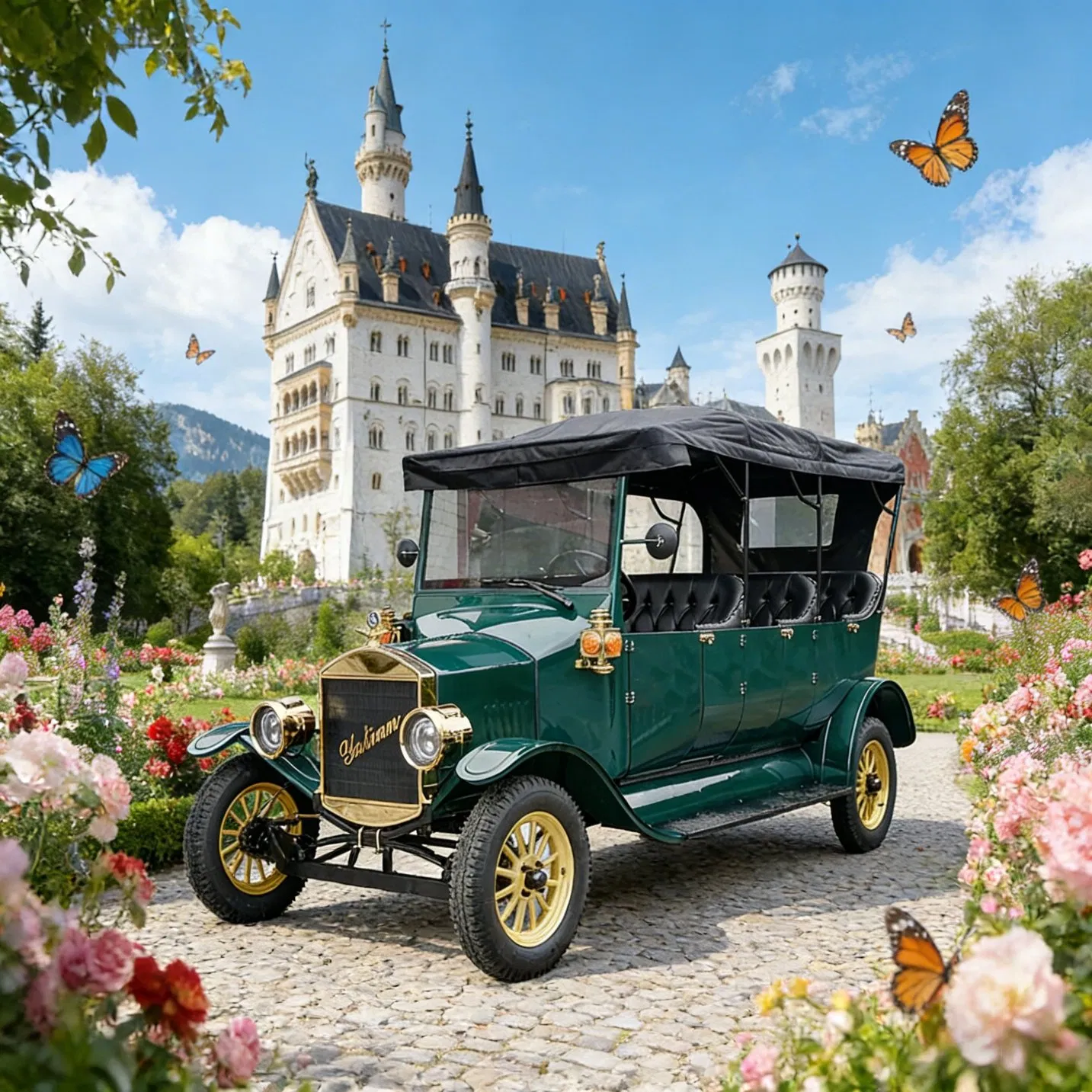 1908 Model T Antique Electric Golf Cart Classic Vintage Buggy Car