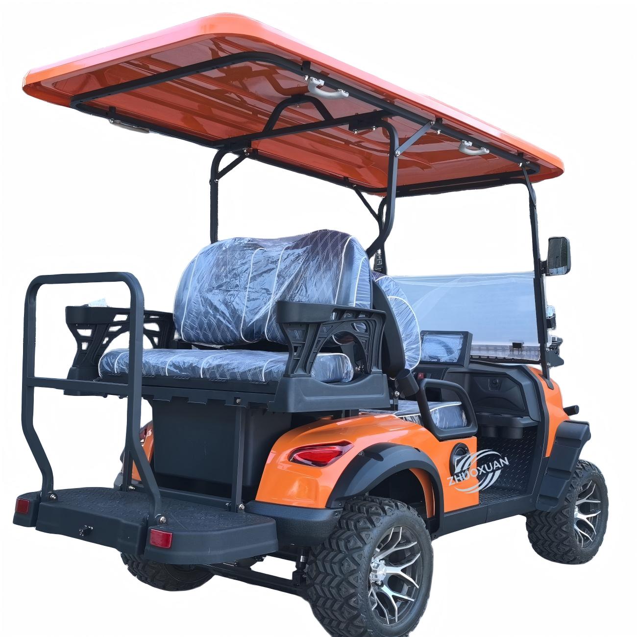 2+1 Row 3-4 Seater Electric Golf Cart Heavy Duty Club Car with 30Km/h Speed and 90km Range for Outdoor Park Campus Patrol