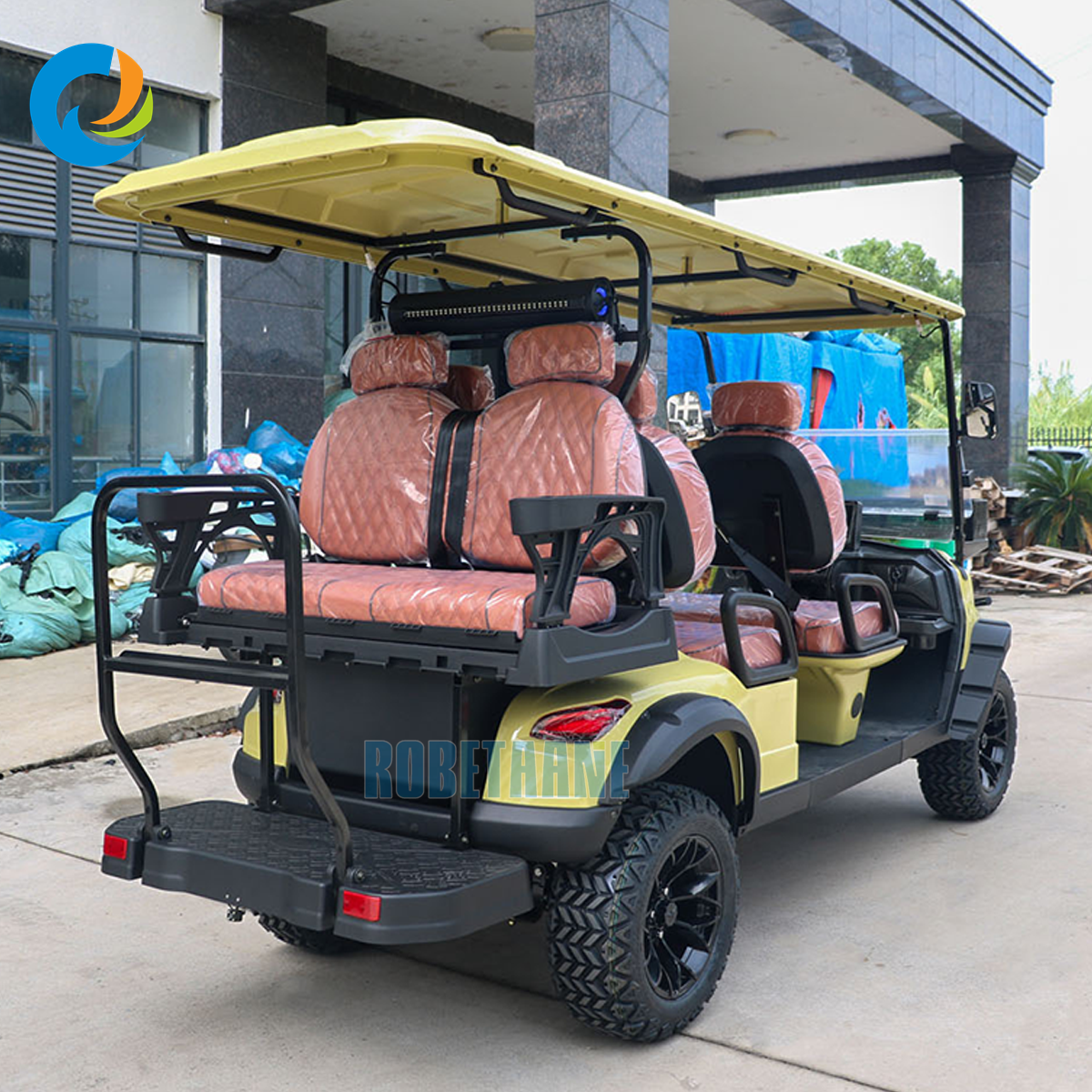 Robetaa Hot Sale 6 Seater Golf Car Battery Power Electric Golf Cart for Resort Use Hotel